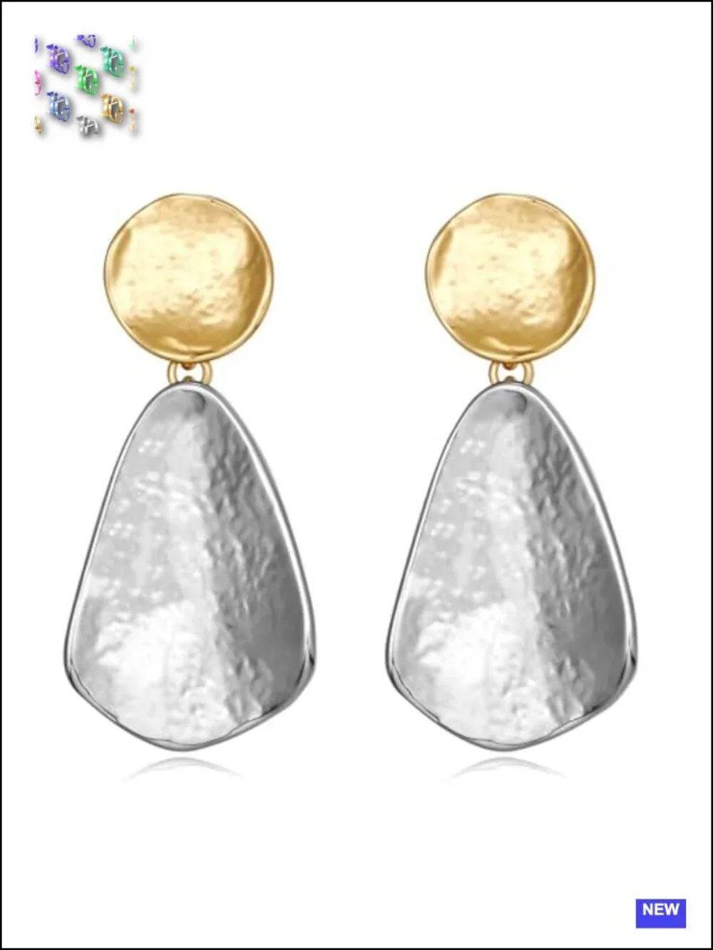 Gold Plated Geometric Chunky Dangle Earrings Statement Jewelry Drop Earrings